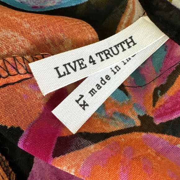 Floral Sheer Cardigan Cover Up Multicolor Live For True Women’s Size Plus 1X - Picture 9 of 9